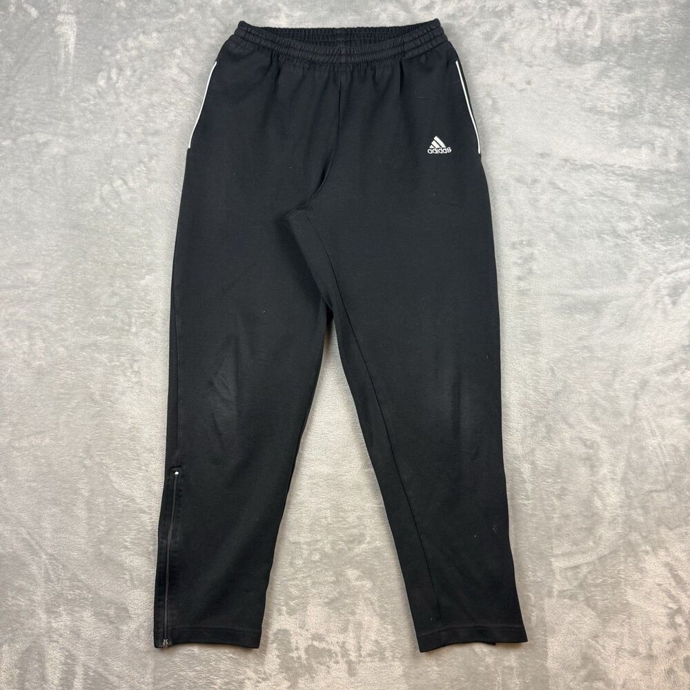 Vintage 90s Adidas Men’s Small Black Sweatpants Track Pants Ankle Zip USA Logo